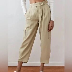 Aritzia Wilfred Kafka Belted Linen Cargo Pant